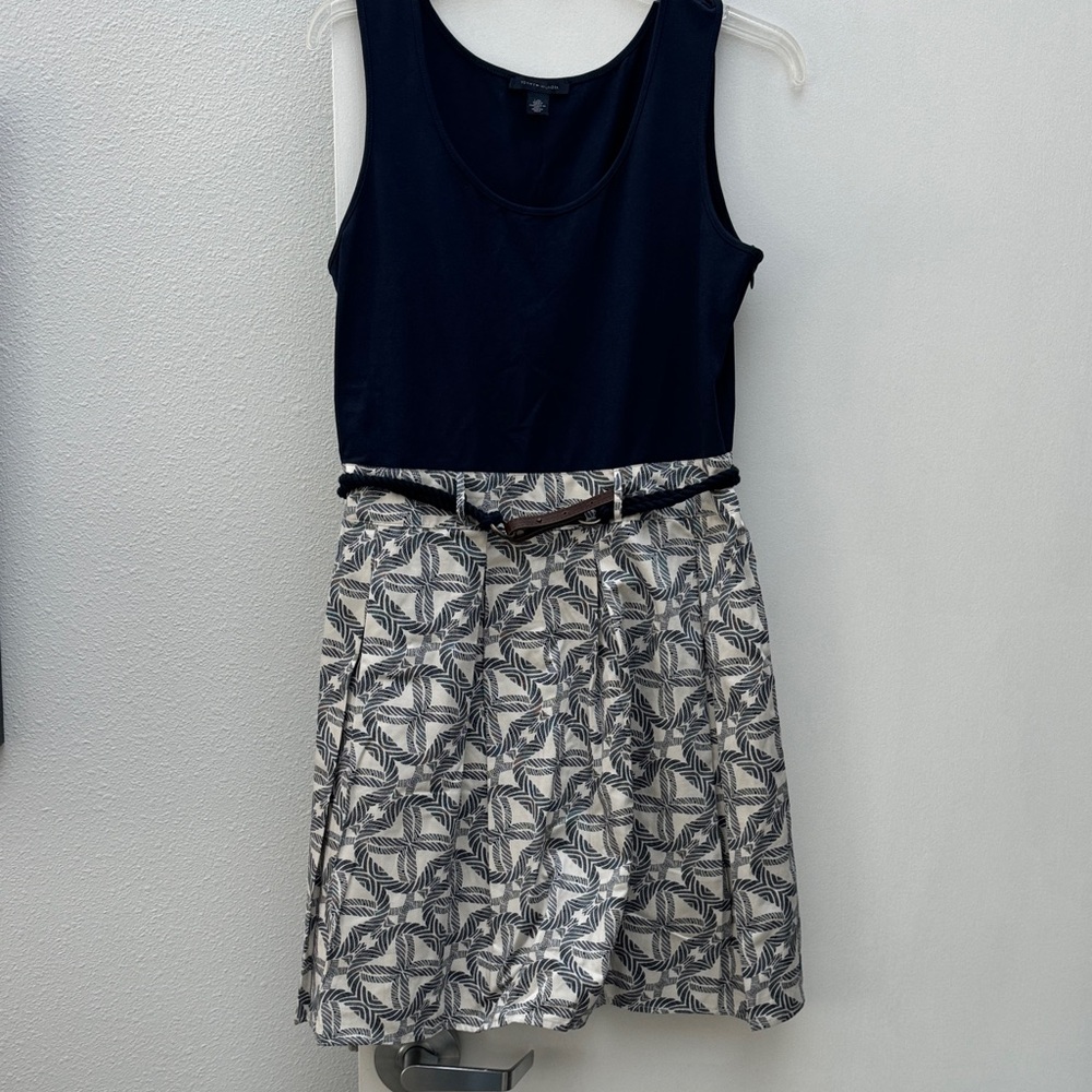 Tommy Hilfiger Navy and White Geometric Mini Dress